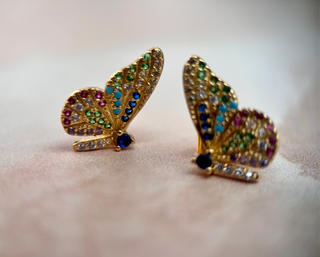 Butterfly Studs - Gold Lunar