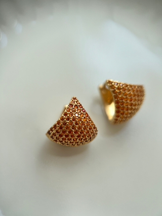 CZ Curved Hoops - Gold Lunar