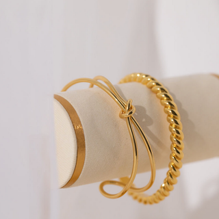 Chunky Rope Bangle - Gold Lunar