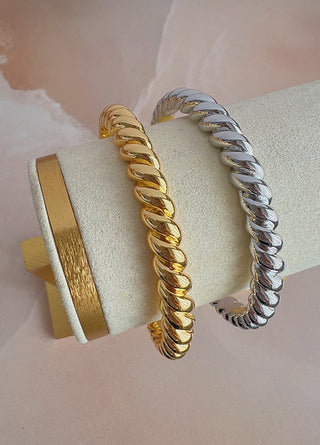 Chunky Rope Bangle - Gold Lunar