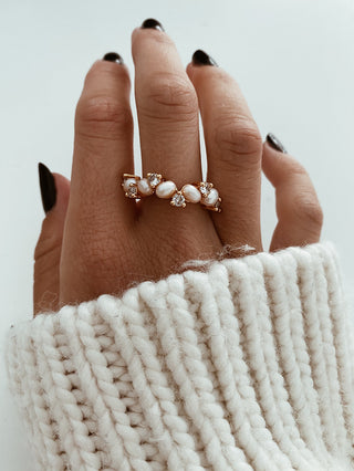 Freshwater Pearl Ring - Gold Lunar