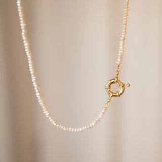 Freshwater Pearl Necklace - Gold Lunar