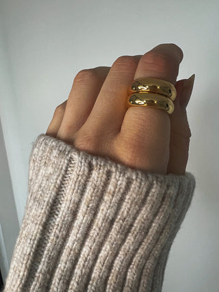 Double Band Rings - Gold Lunar