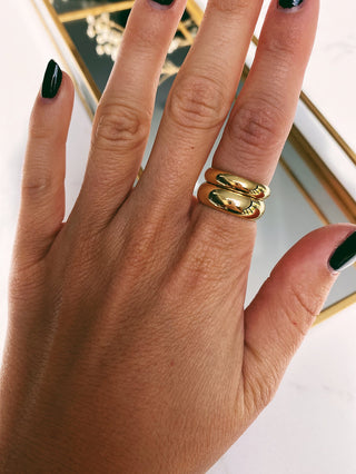 Double Band Rings - Gold Lunar