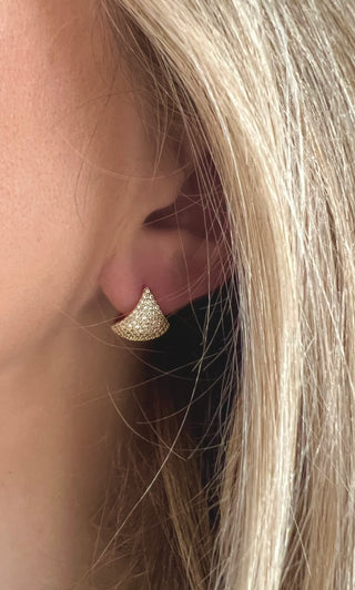 CZ Curved Hoops - Gold Lunar