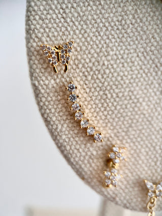 Drop & Stud Ear Stack Set - Gold Lunar