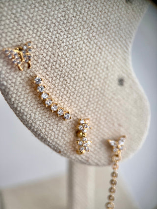 Drop & Stud Ear Stack Set - Gold Lunar