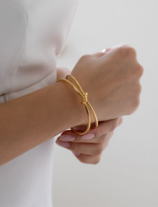 Knot Cuff Bracelet - Gold Lunar