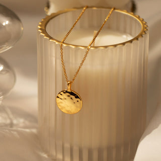 Molten Disc Necklace - Gold Lunar