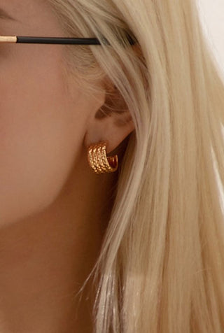 Molten Hammered Hoops - Gold Lunar