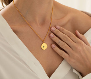 Organic Disc Necklace - Gold Lunar