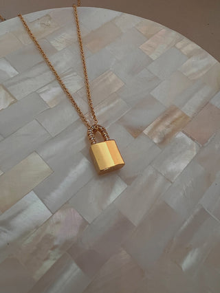 Padlock Necklace - Gold Lunar