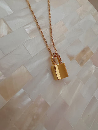 Padlock Necklace - Gold Lunar