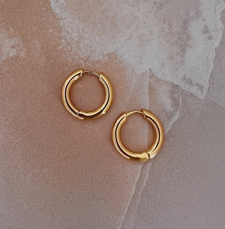 Gold Chubby Hoops - Gold Lunar