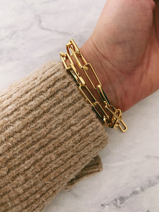 Wrap Chunky Chain Bracelet - Gold Lunar