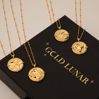 Zodiac Necklace Collection - Gold Lunar