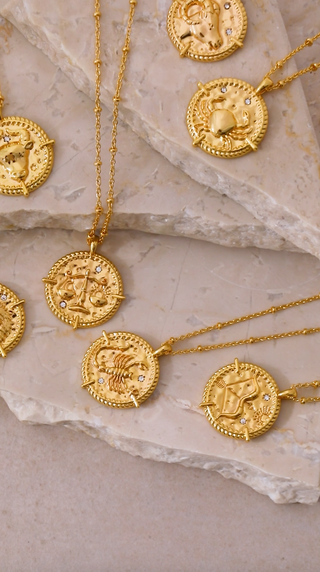 Zodiac Necklace Collection - Gold Lunar