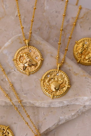 Zodiac Necklace Collection - Gold Lunar