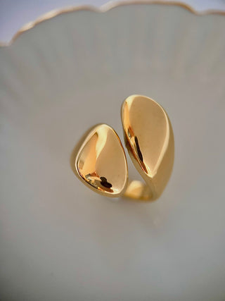 18k gold plated Chunky Wrap Ring - Gold Lunar